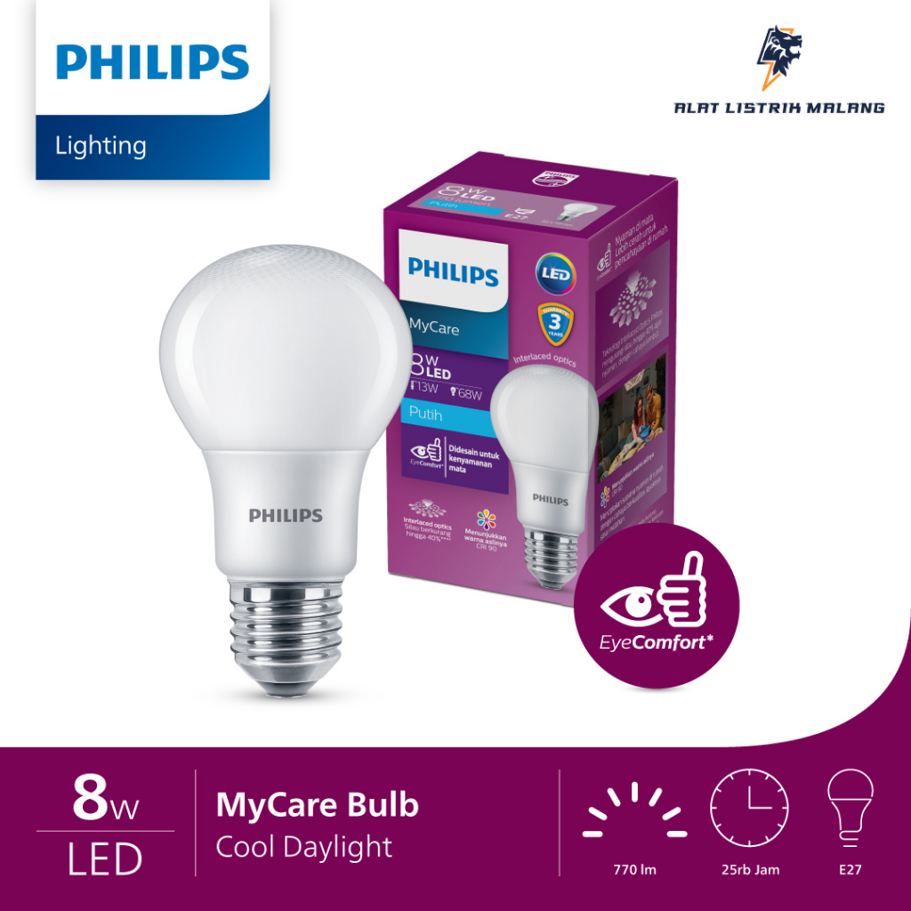 Lampu PHILIPS Led 8watt Putih