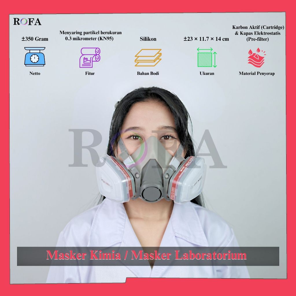 Masker Kimia / Masker Laboratorium / Masker Gas / Gas Mask Respirator