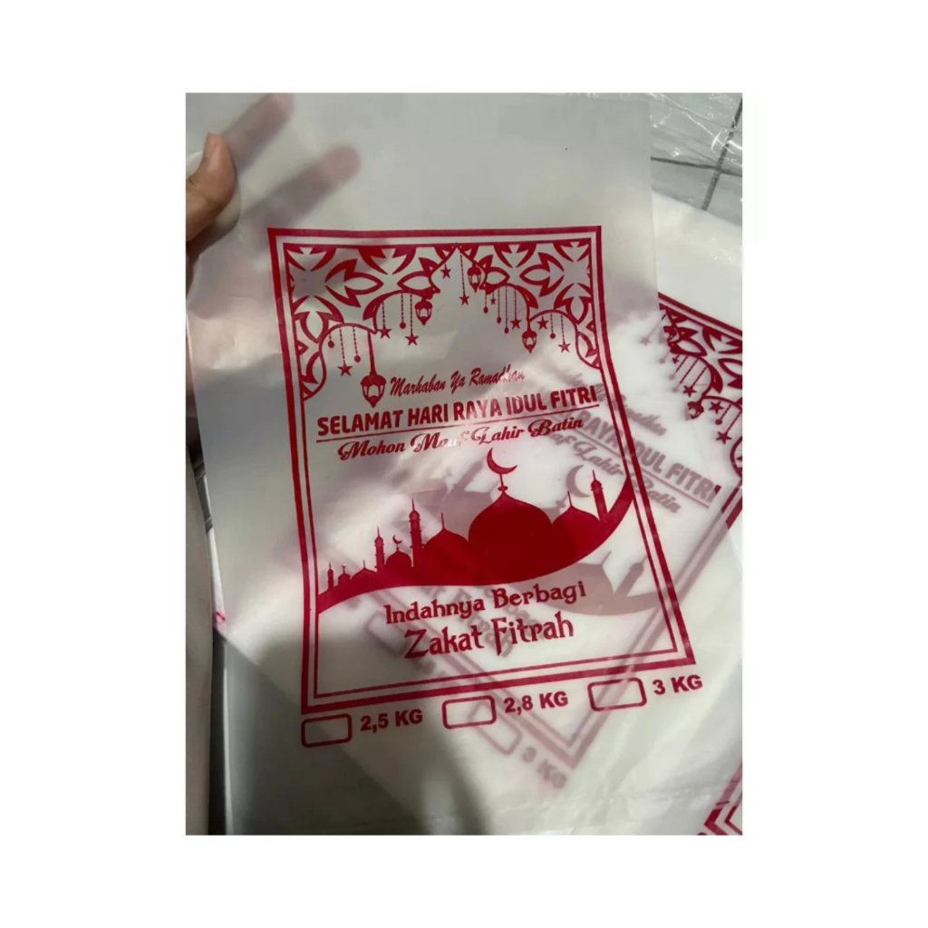 Kantong Beras per pack isi 50pcs /Kresek Beras 3kg an/Kresek Beras Zakat murah bening