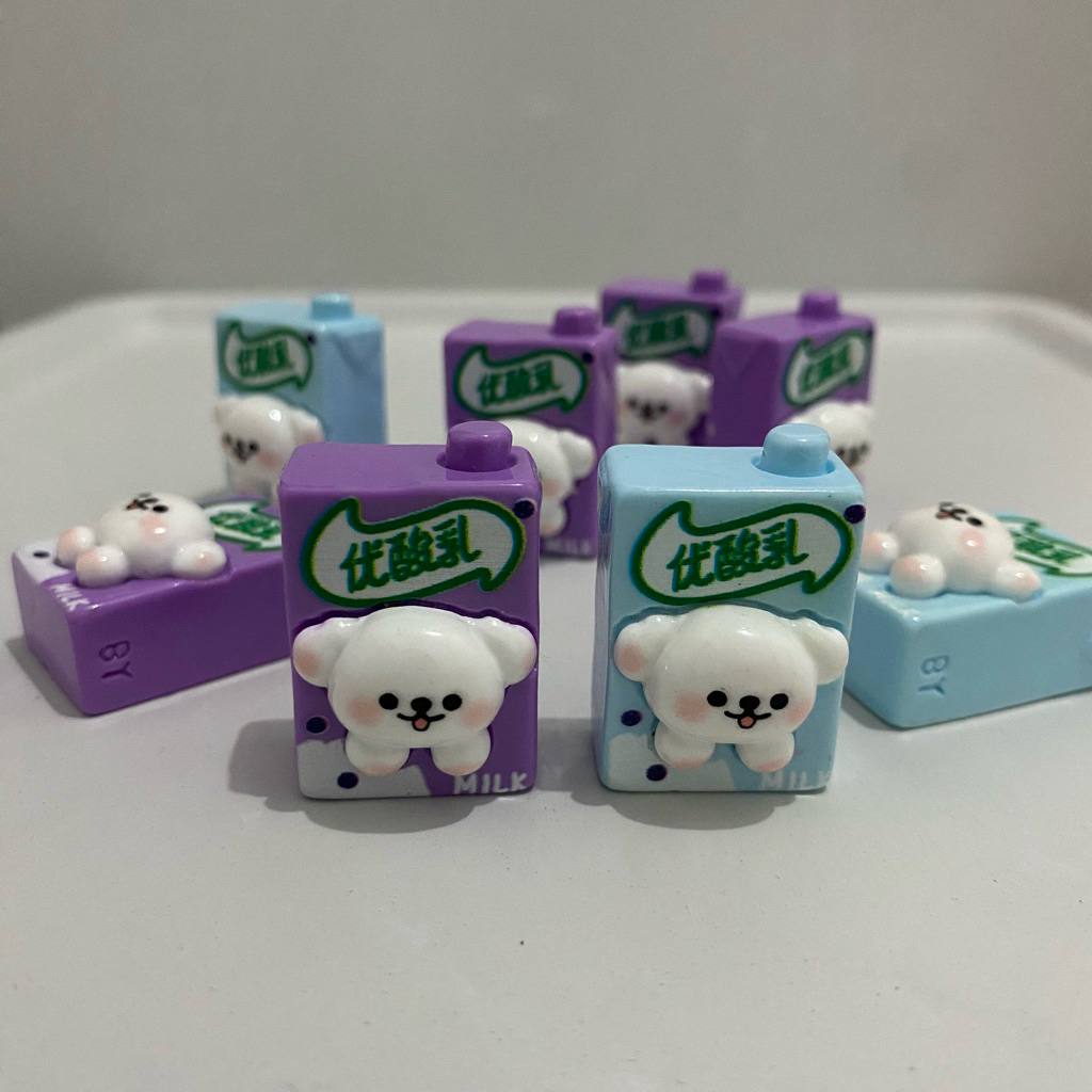 MAINAN ANAK MINIATUR KOTAK SUSU MILK CLAY CUSTOM