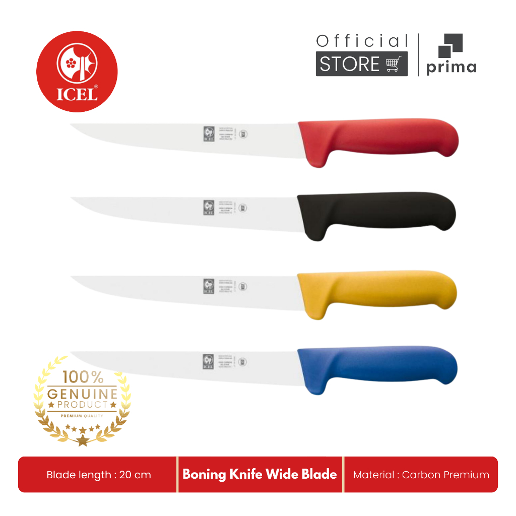 Boning Knife Wide Blade 20 cm | Pisau Pemisah Daging & Tulang - ICEL