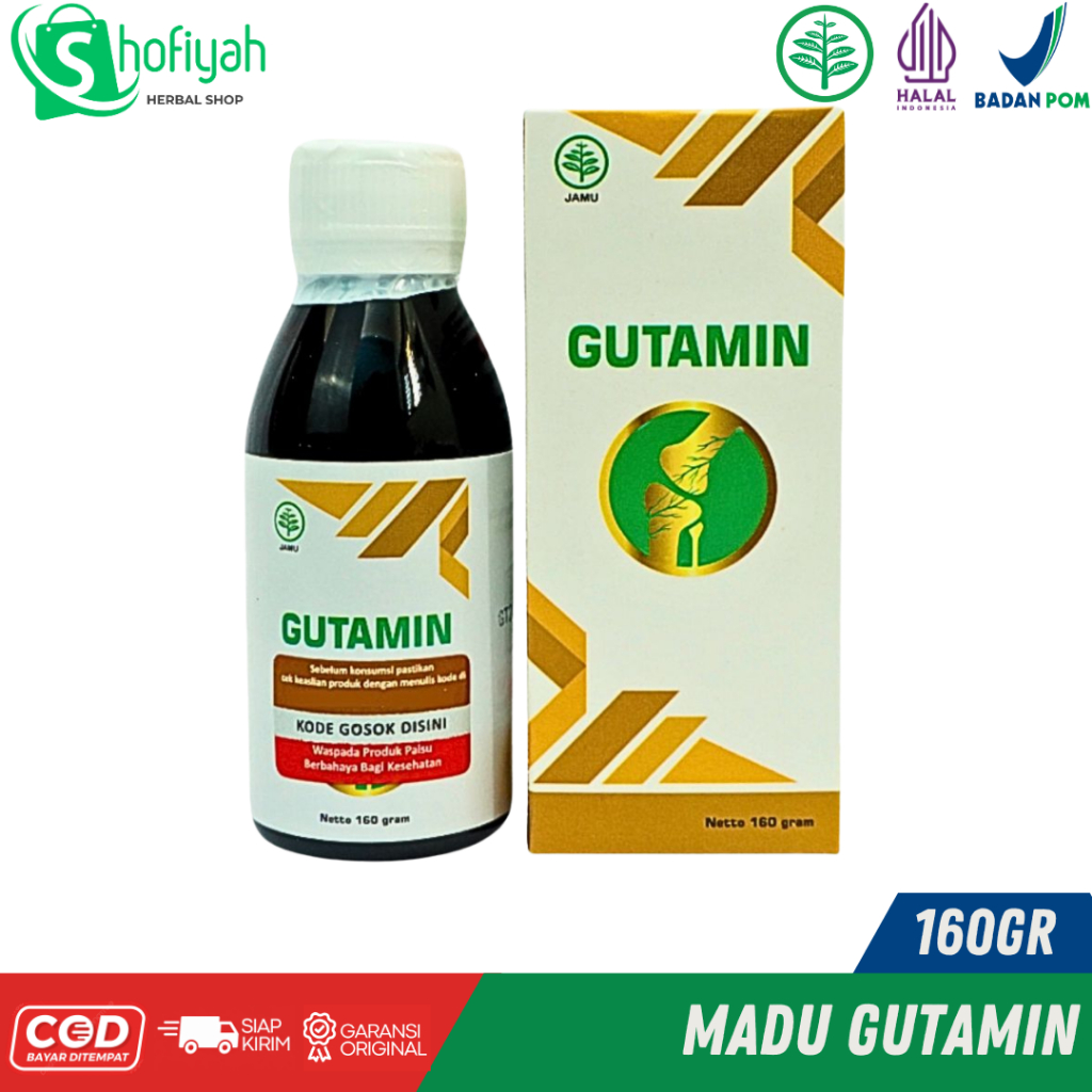 GUTAMIN Madu Herbal Persendian Original | Nyeri Sendi, Asam Urat & Rematik | POM TR | Madu Herbal Pr