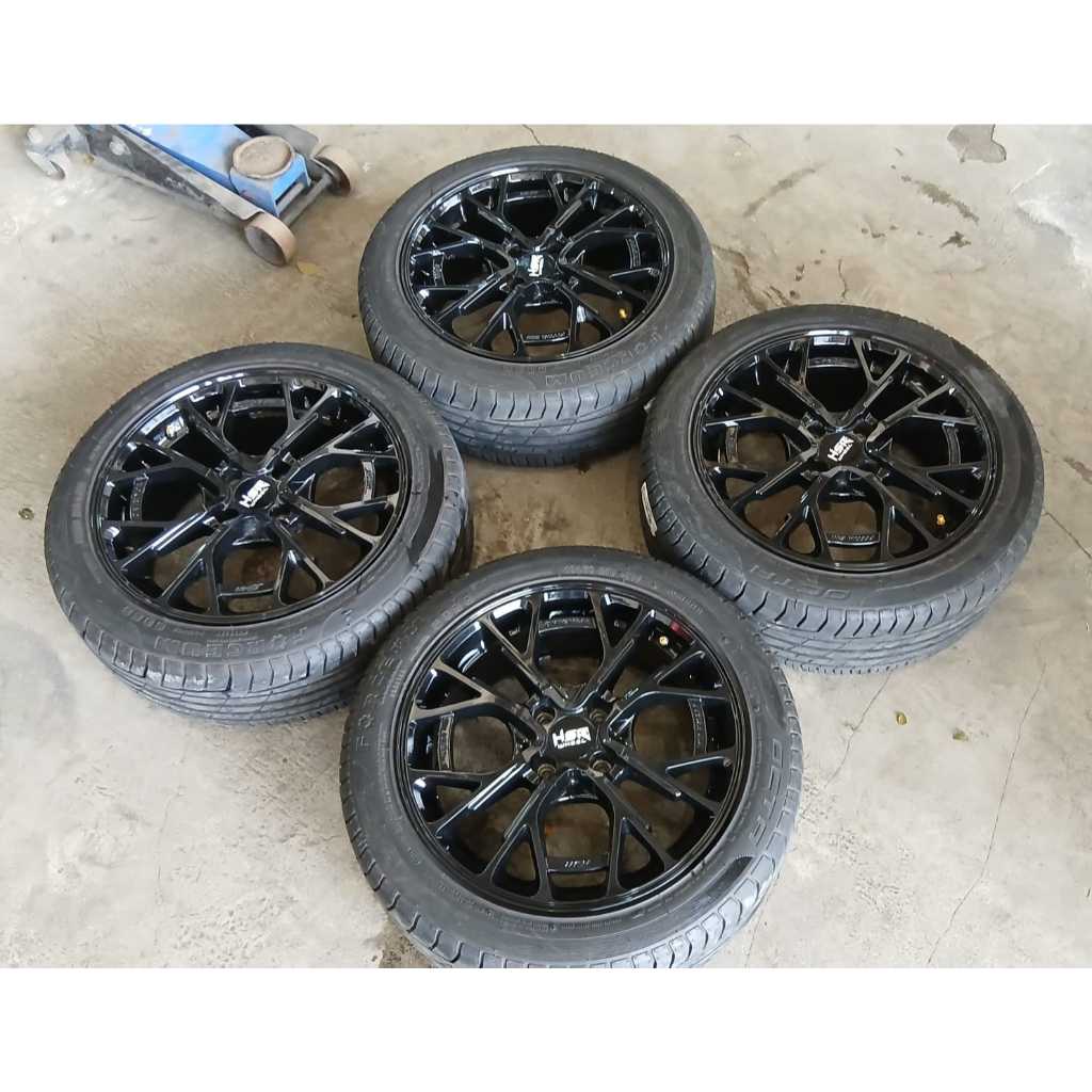 Velg Mobil Seken R16x7 H4x100 Black GLOSY Murah Pelek Ring 16 Pcd 4x100 Plus BAN 195/50 Tahun 25