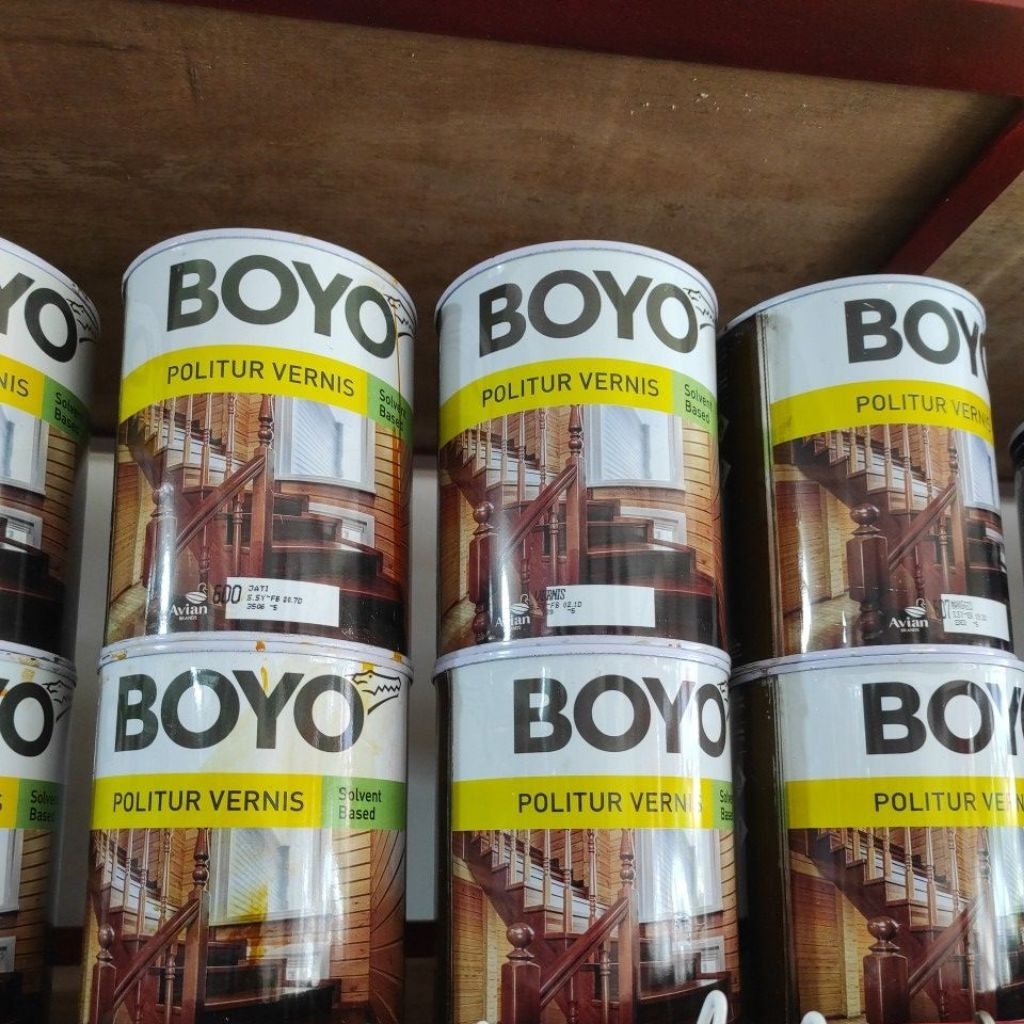 Politur Vernis Cat kayu Vernis BOYO 1L varian warna