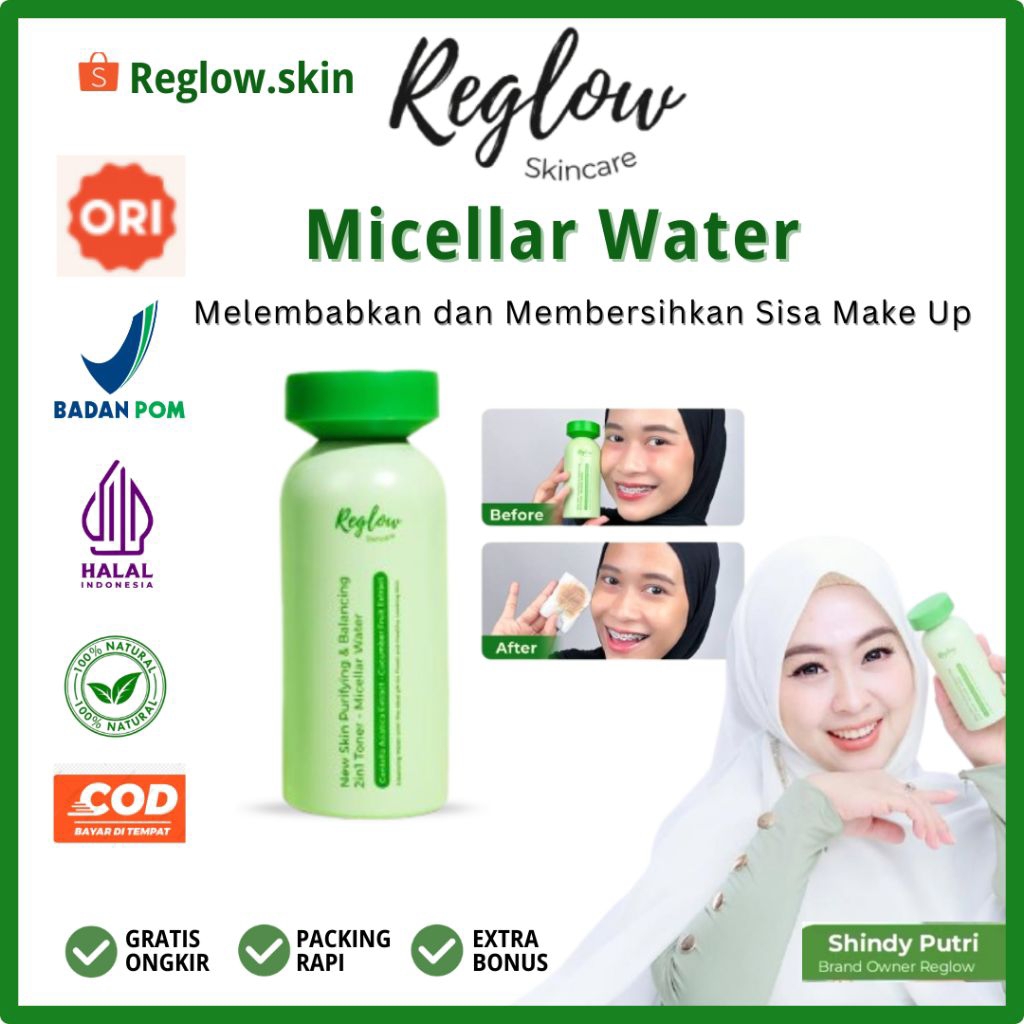 Reglow 2 In 1 Toner & Micellar Water Reglow Toner Reglow Skincare Original Dr Shindy Official Store 