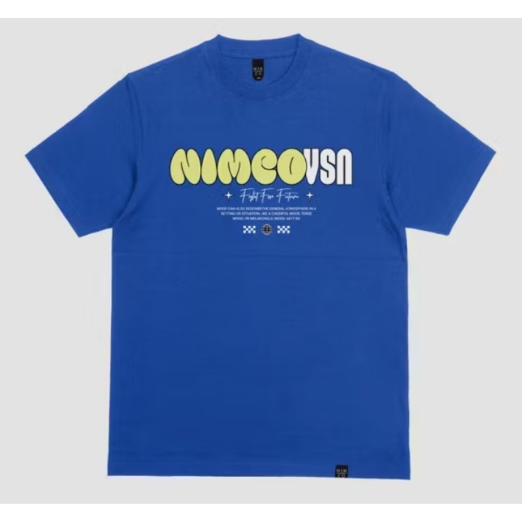 kaos T-shirt Distro Nimco Vision fight for future blue