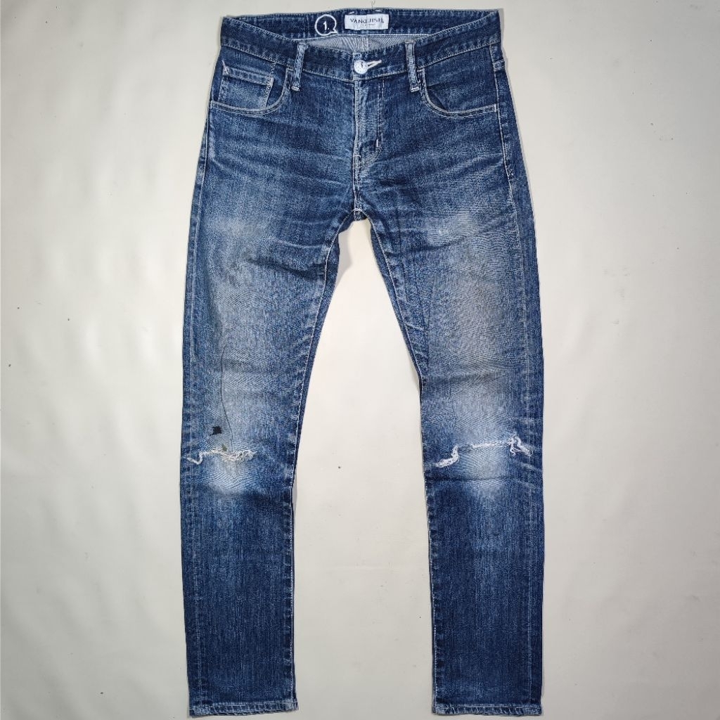(PERHATIKAN DESKRIPSI) VANQUISH JAPAN HELLO WORLD RIPPED FADDED JEANS