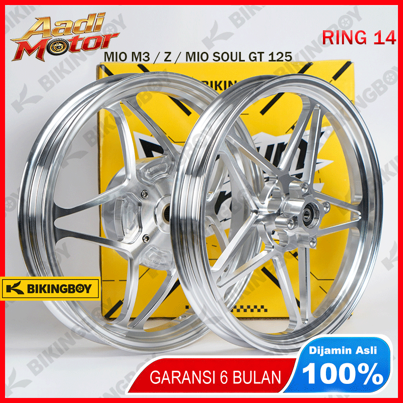 VELG BIKINGBOY BINTANG LIMA CNC RING 14 Untuk Mio 3 M3 Z Xeon Gear Soul Fino Gravis MXI 125 | Velg R