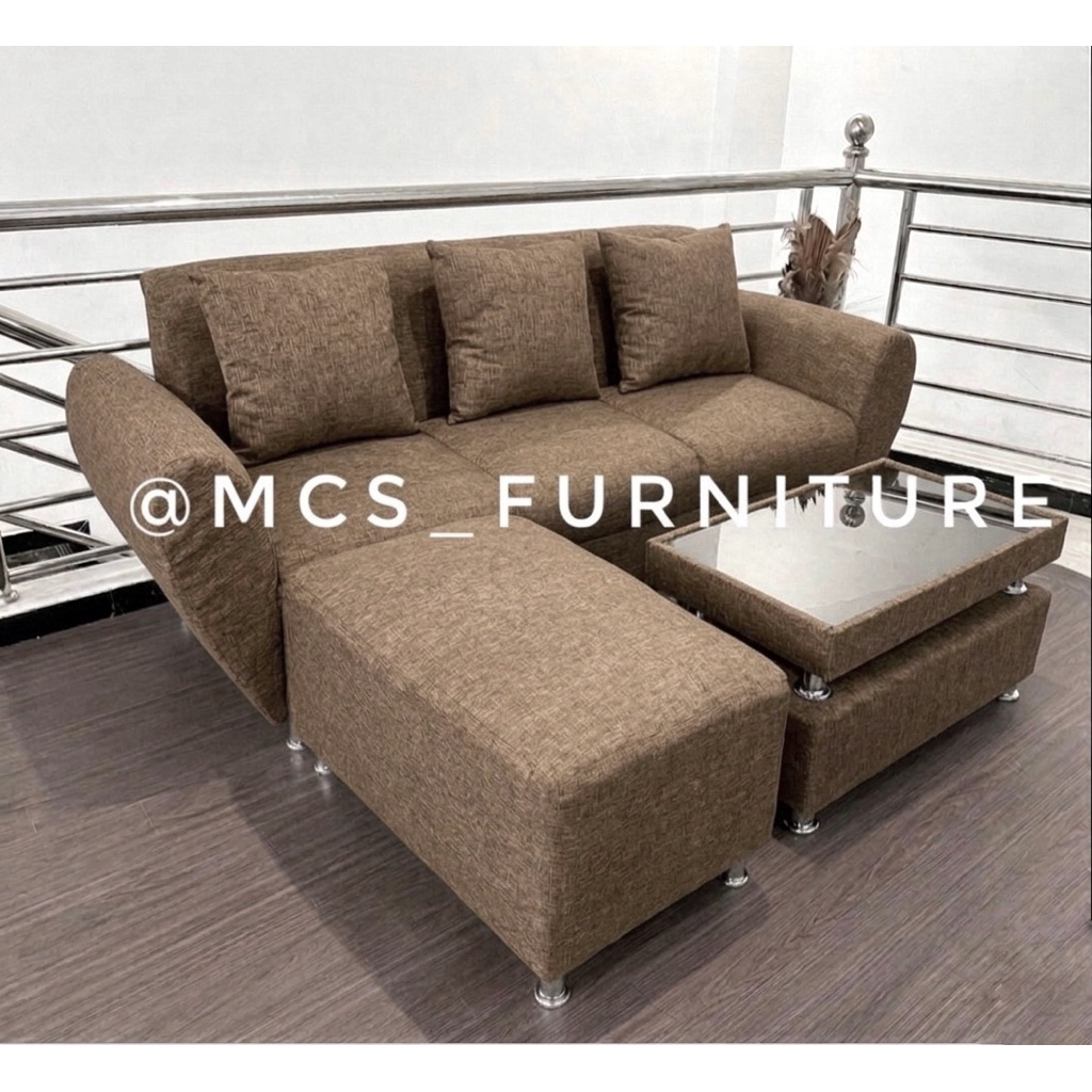 Sofa Retro Sudut L Santai Putus FREE MEJA Mebel Furniture MCS Semarang Kendal Demak