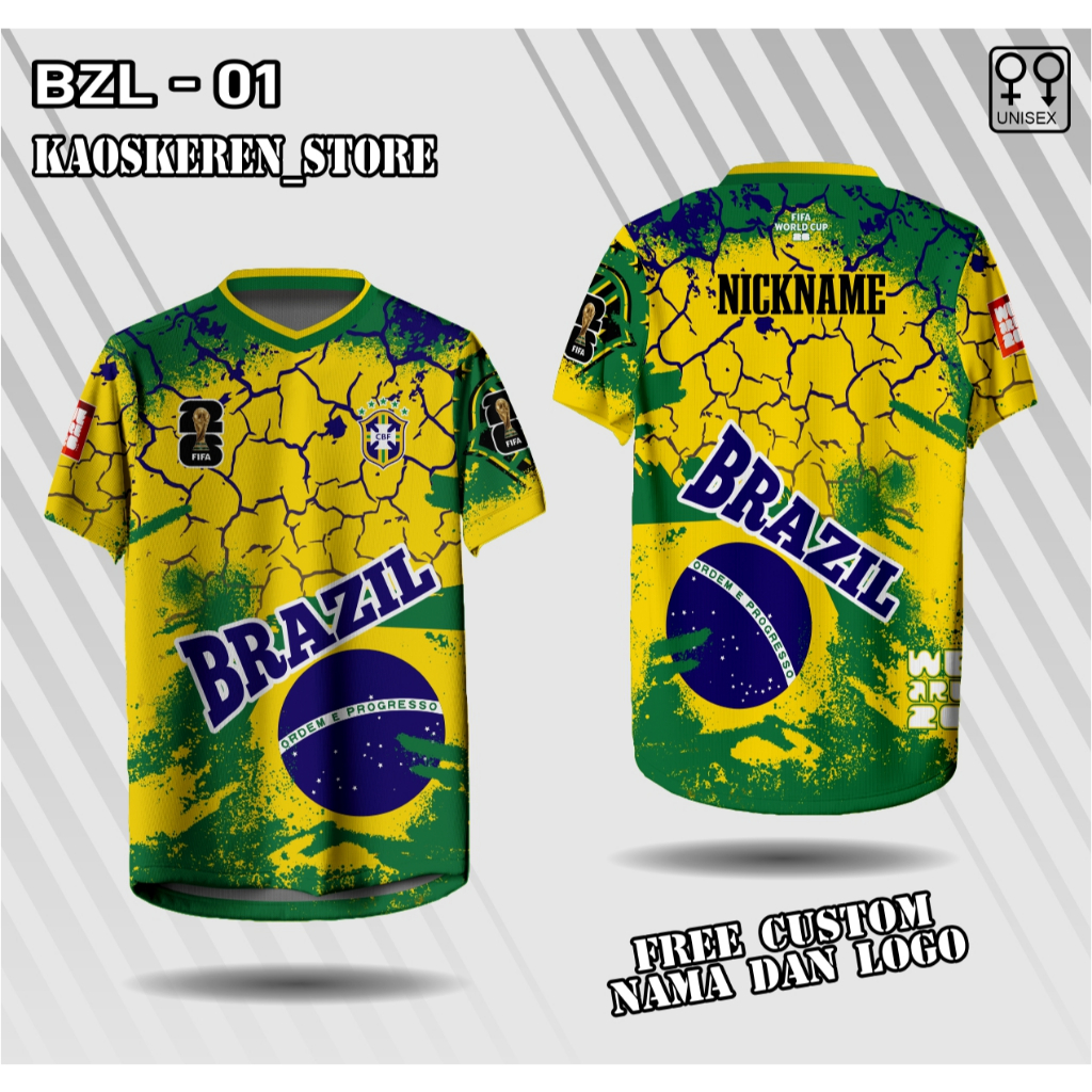 jersey brazil piala dunia 2026 baju suporter brazil piala dunia 2026 kaos fans sepak bola brazil 202