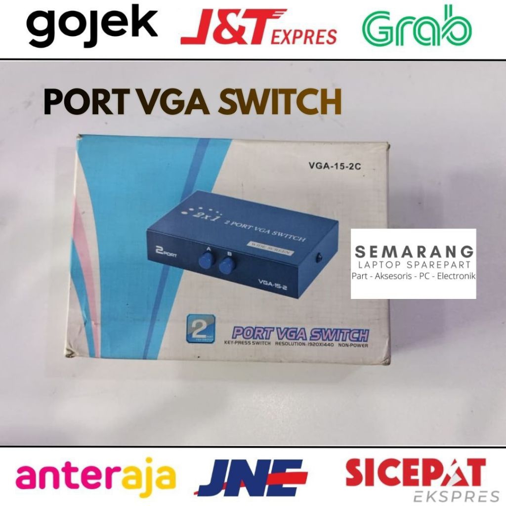 VGA SWITCH 2 Port Vga Switcher Data Screen Selector 2port 1 Monitor Proyektor 2 Laptop Komputer