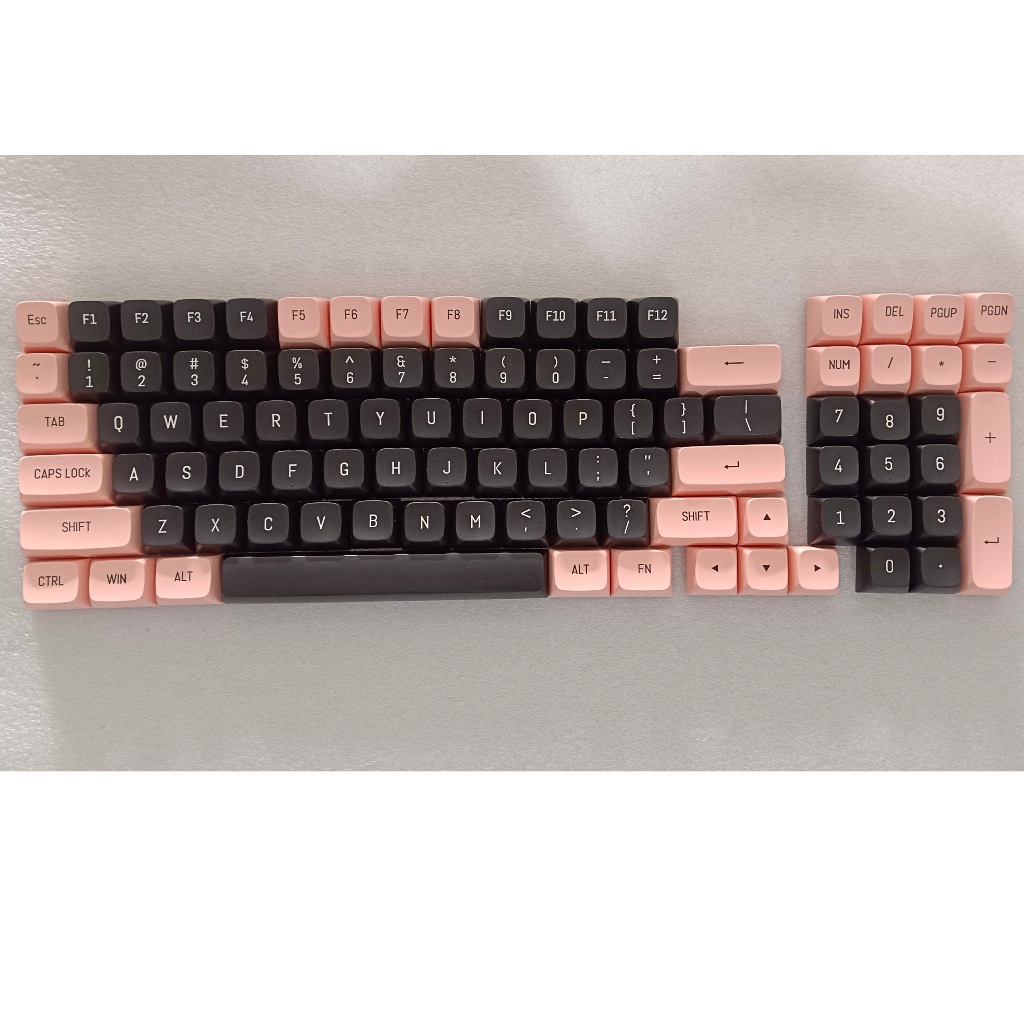 VortexSeries GT-9 Keycaps Black and Pink - 97 pcs - PBT Doubleshot - CSA Profile
