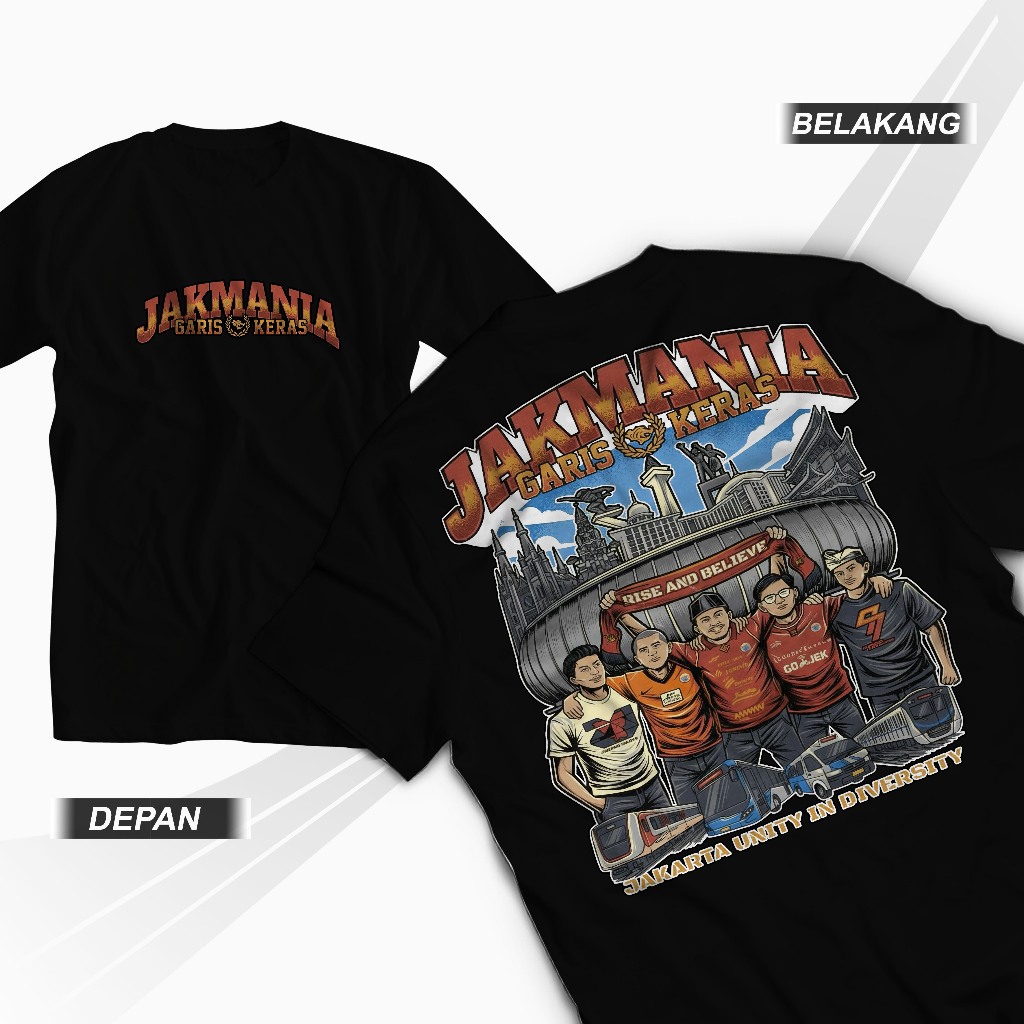 Kaos Distro Pria JAK MANIA GARIS KERAS Persija Jakarta