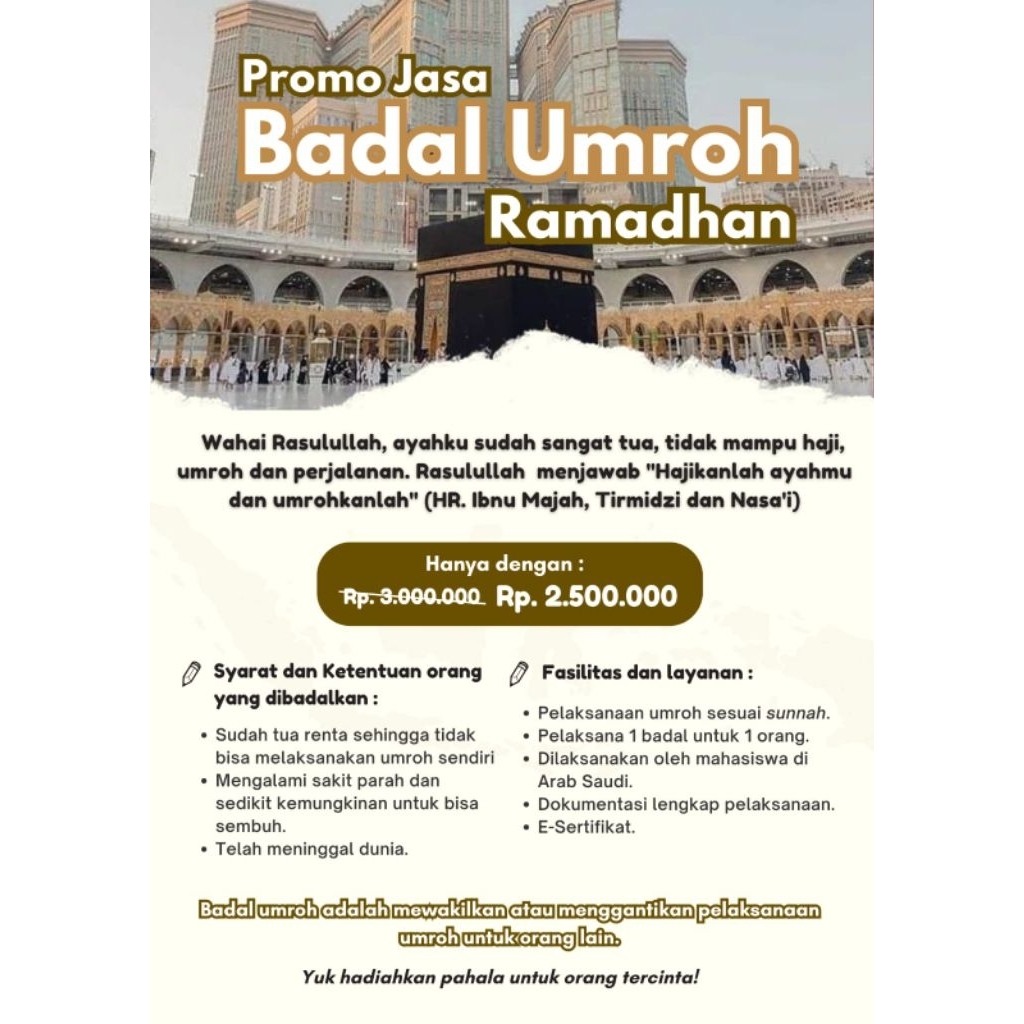 JASA BADAL UMROH RAMADHAN 2026