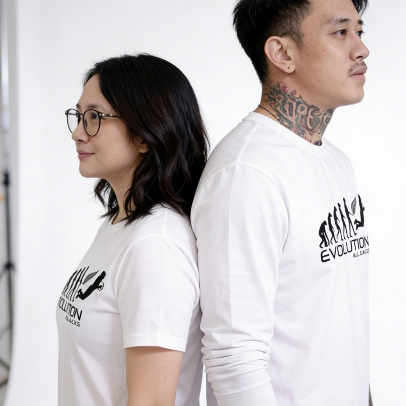 NEW READY STOCK || Kaos All Blacks Rugby Evolution Tshirt Bahan Katun Kombed 30s || Size S M L XL XX