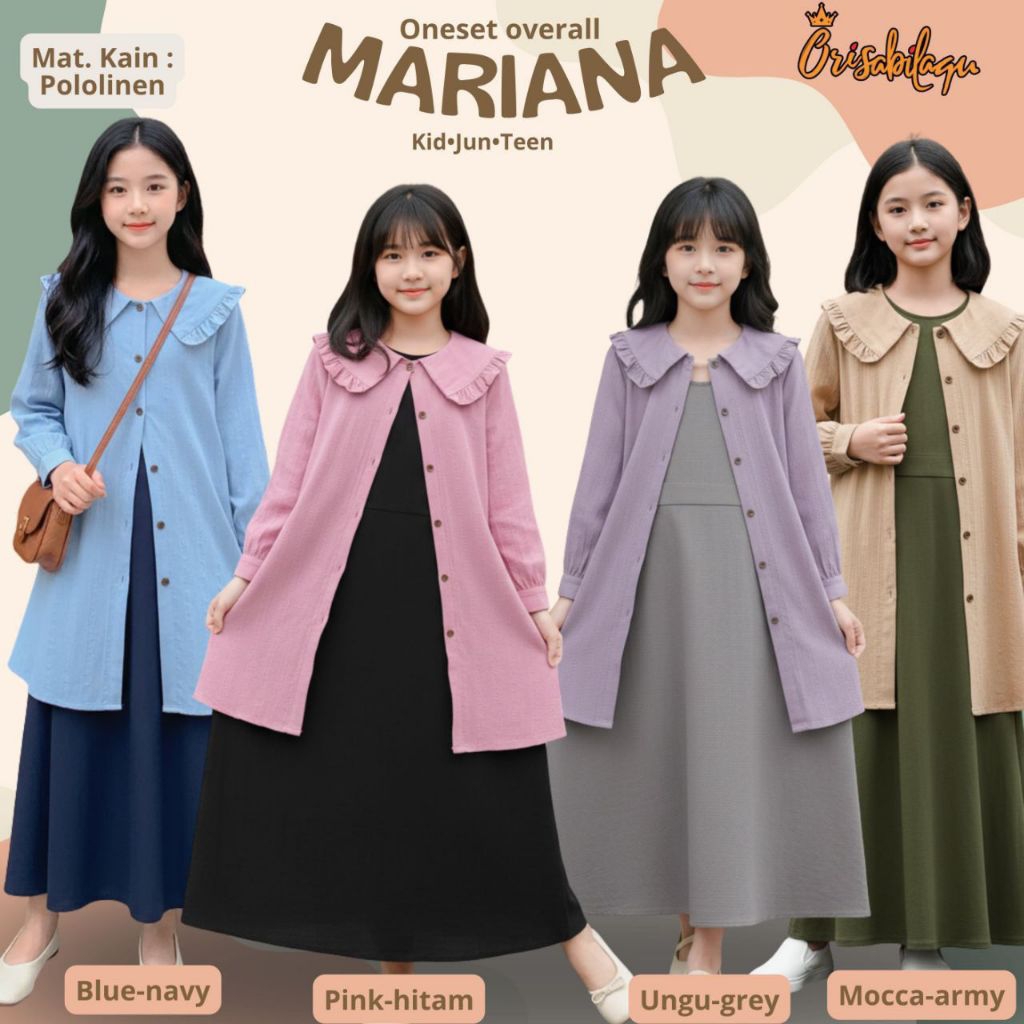 Oneset Overall Tunik Mariana size 10-20 By Orisabiilaqu