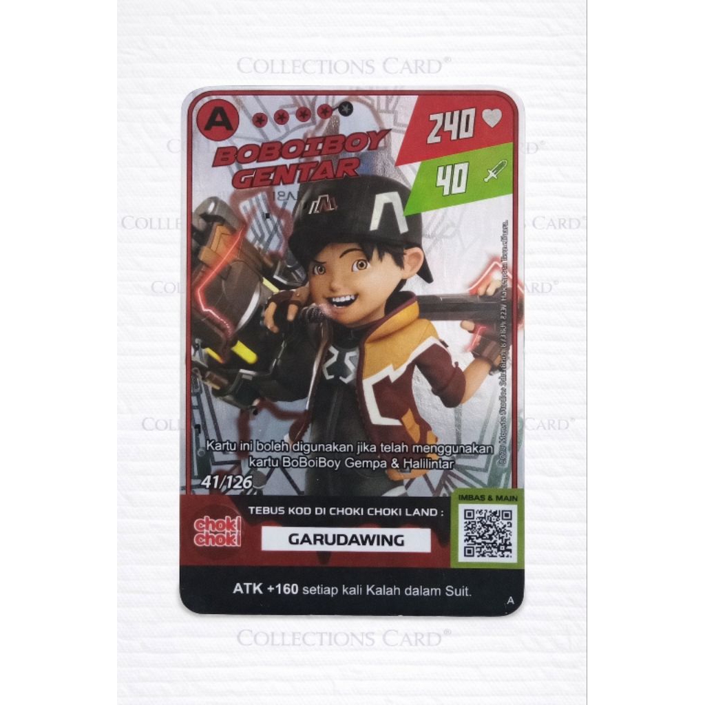 kartu boboiboy gentar (hologram)