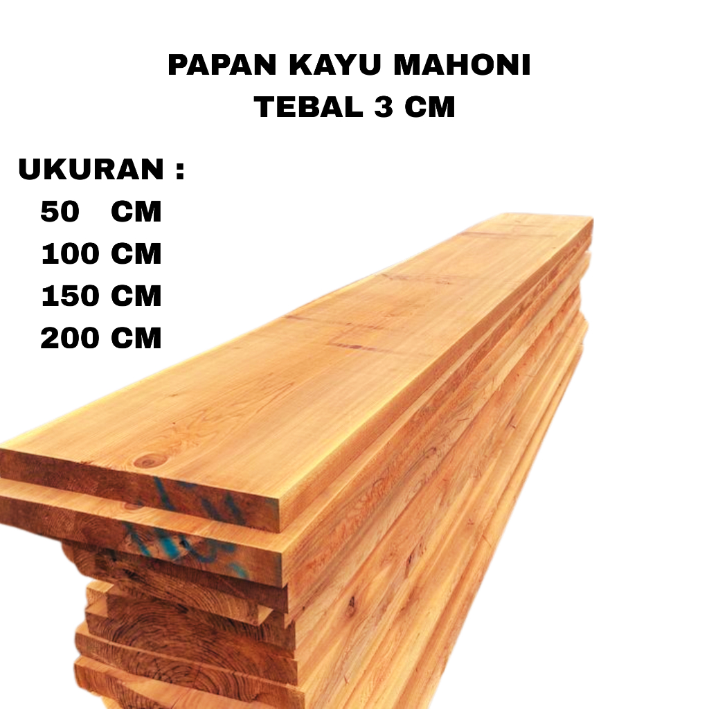 Papan kayu mahoni tebal 3 cm / papan mahoni / papan kayu / reng kayu / reng stik / kayu dowel / furn