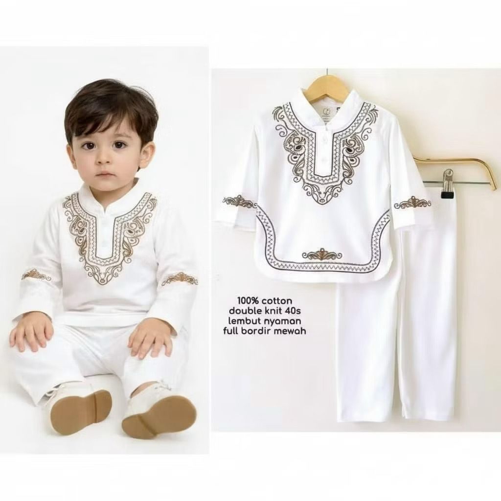 Setelan baju muslim anak laki laki koko bayi