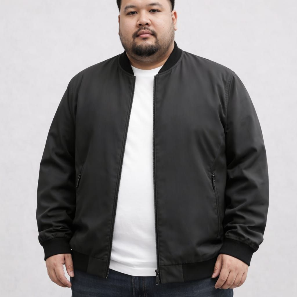 Jaket bomber unisex Big size jumbo jaket bomber bahan soft parasut taslan waterproof anti air
