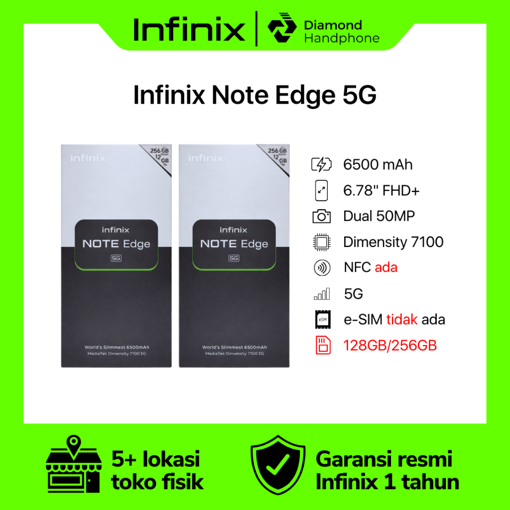 Infinix Note Edge 5G 8/128 8/256 8/128GB 8/256GB 8GB 128GB 256GB Garansi Resmi