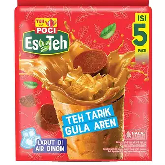 Tea Poci Es Teh Tarik Rasa Gula Aren Kemasan 1 Pack Isi 5 Pcs x 25 Gram Minuman instan Teh Tarik