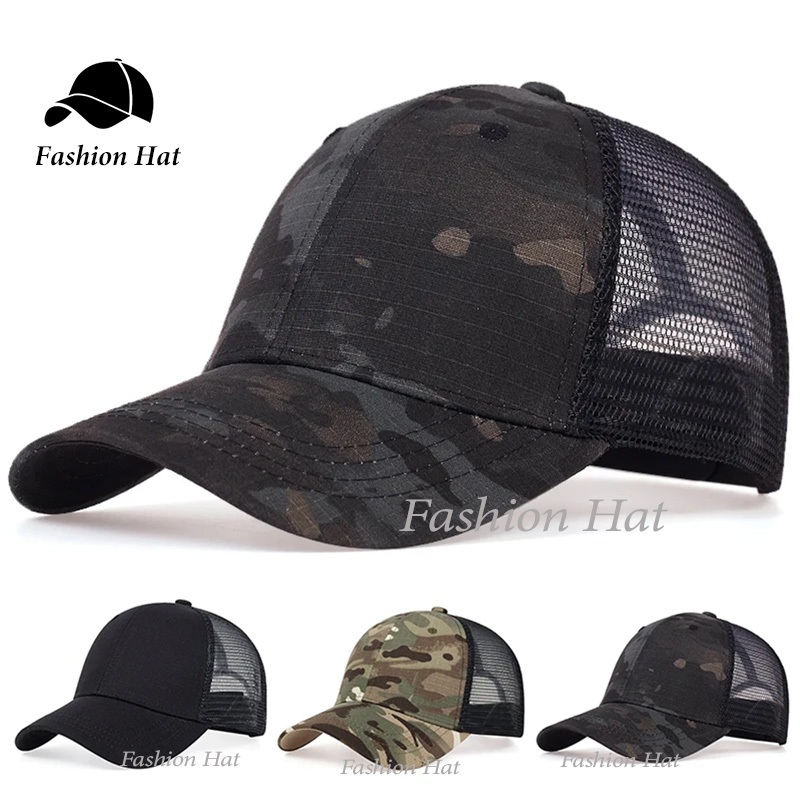 Topi Cap Hat Baseball Riding Cycling Camo Camouflage Jaring Trucker Mesh Hat