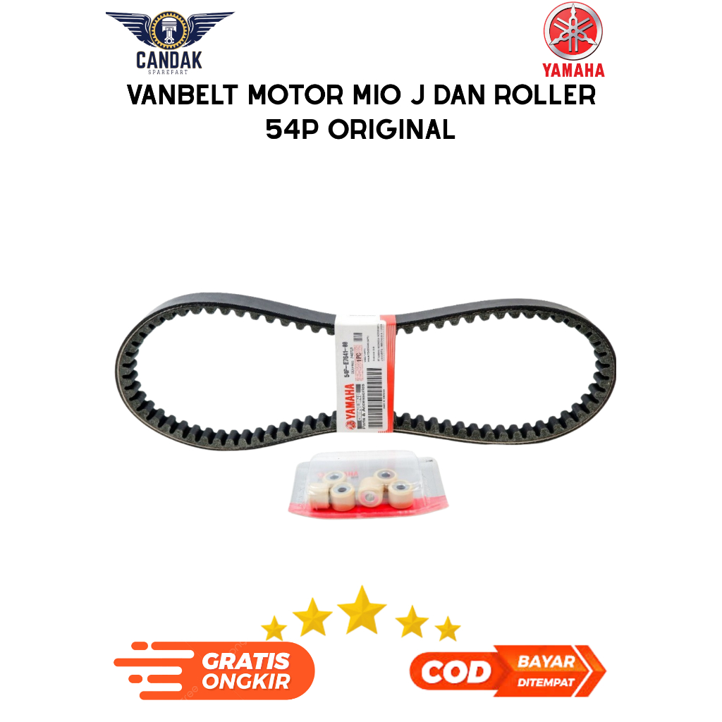Vanbelt Mio J + Roller 54P Original Ori Yamaha | Vbelt Mio J / Soul GT / Mio GT Set Roller CVT