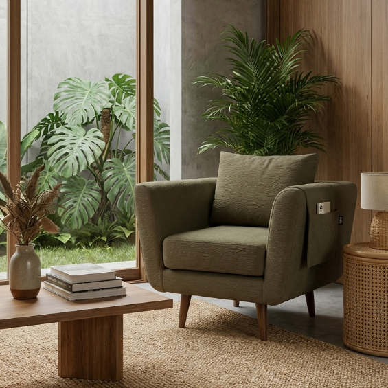 Kinami - Ajeg - Sofa 1 Seater Aiko Anti Cakar / Sofa 1 Dudukan Minimalis Modern / Kursi Ruang Tamu A