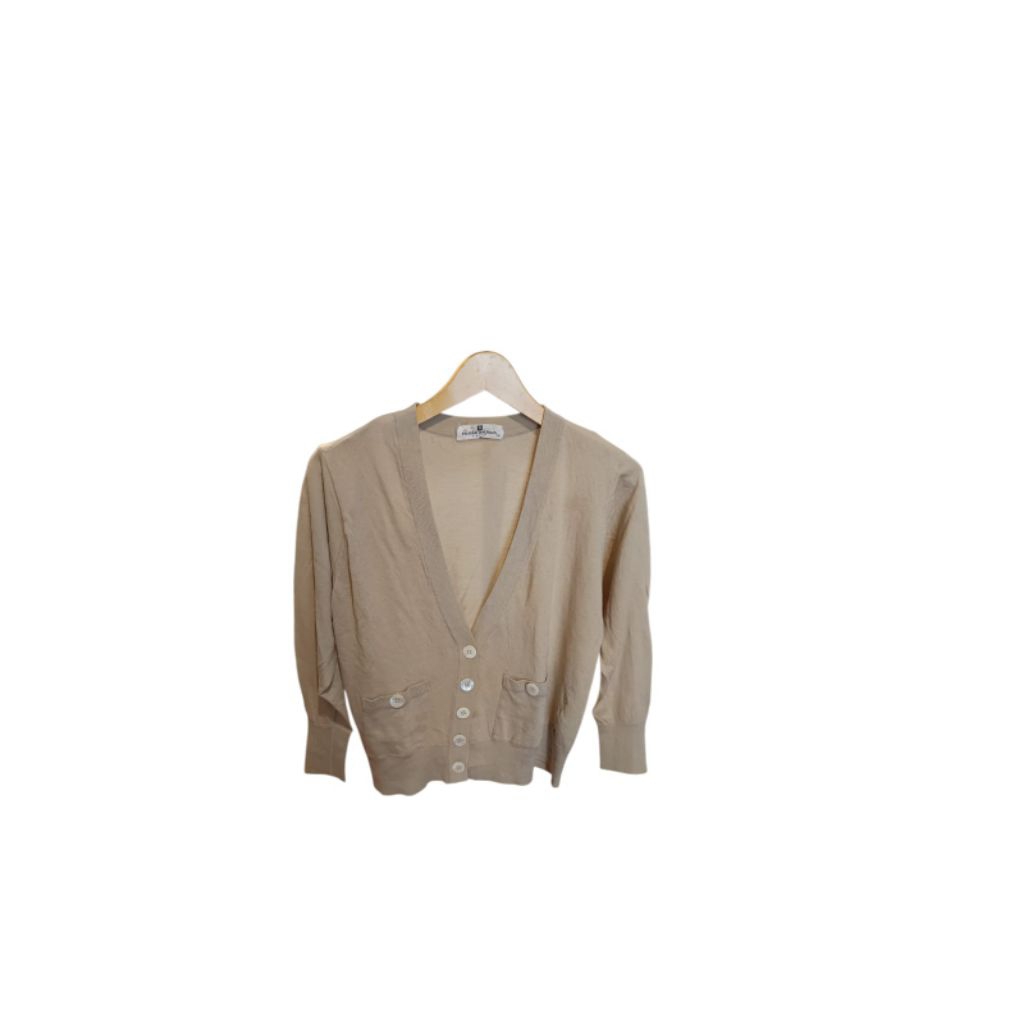 Piere Balmain Beige Knit Cardigan