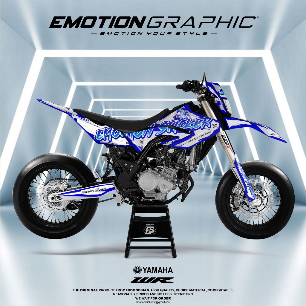 DECAL STIKER WR 155 FULLBODY SUPERMOTO BIRU PUTIH