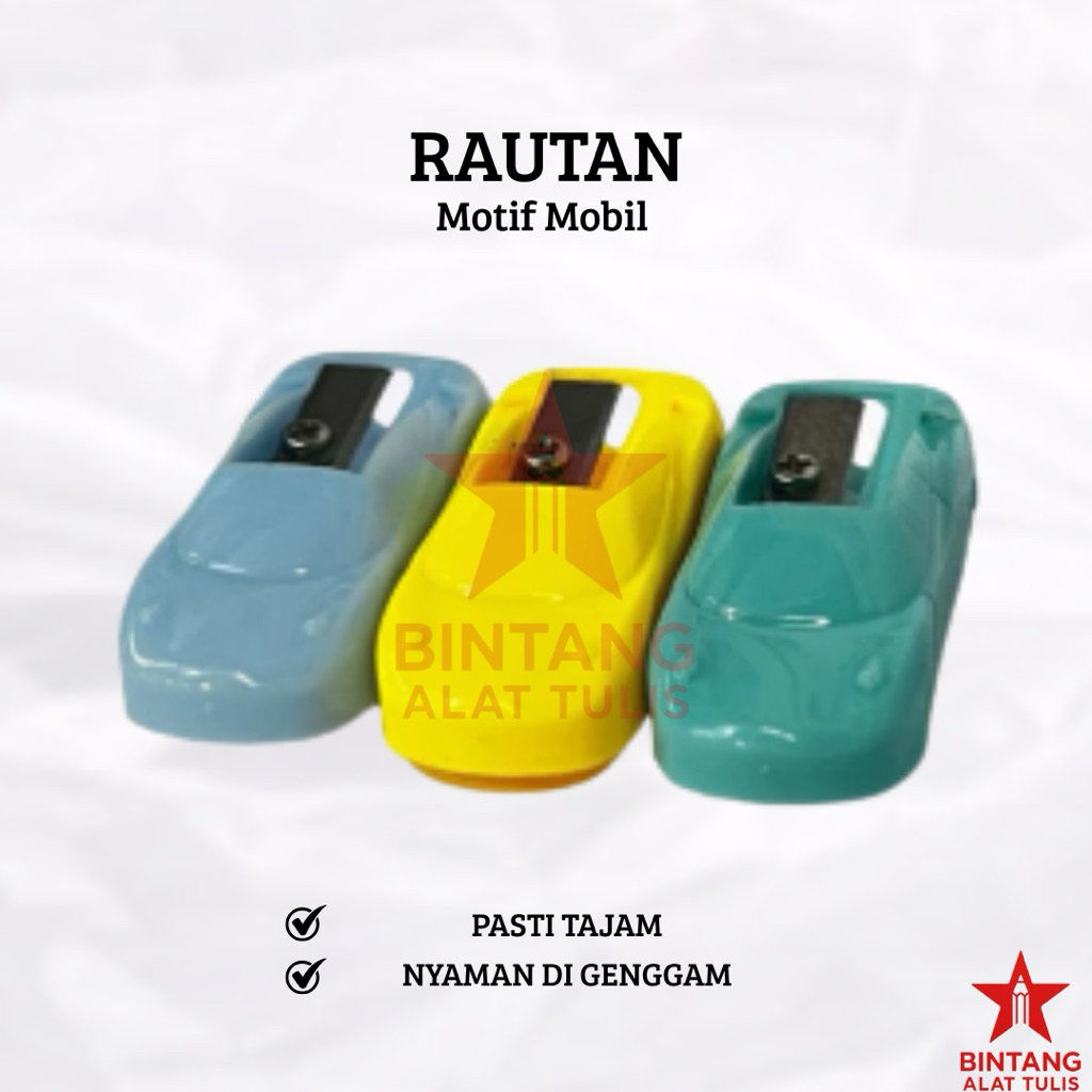 Rautan Pensil Motif Mobil Anak | Rautan Karakter Lucu | Rautan Murah Untuk TK SD