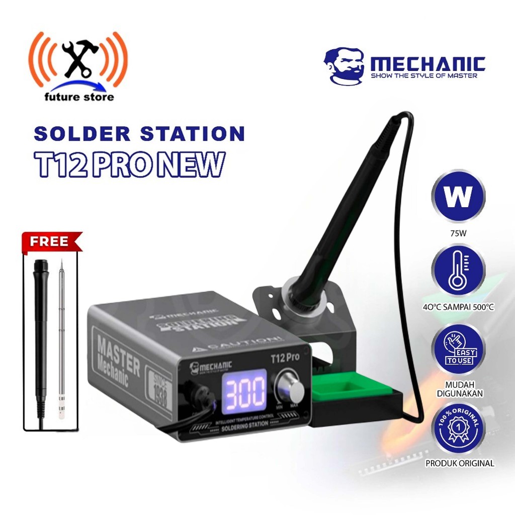 SOLDER MECHANIC T12 PRO DIGITAL TEMPERATURE - CONTROL SOLDER STATION MECHANIC T12 PRO ORIGINAL TERBA