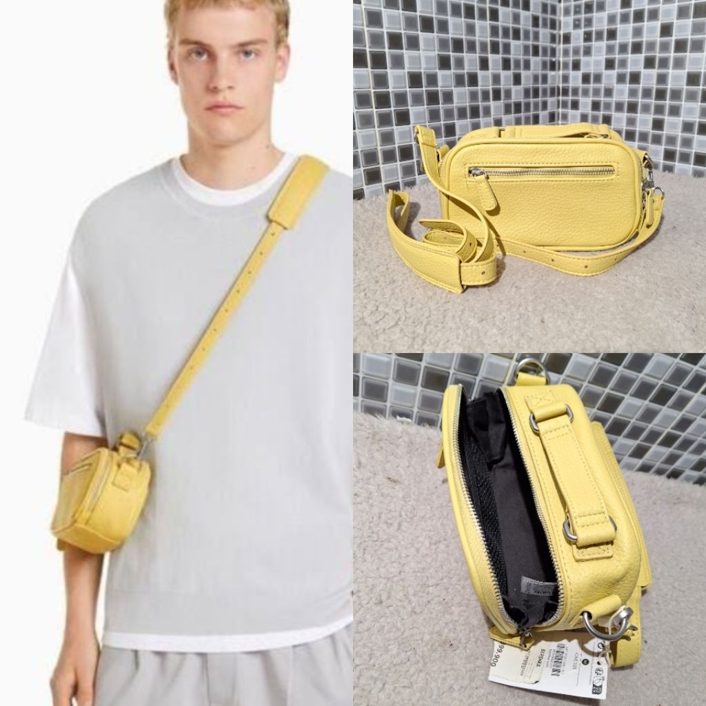 BERSHKA TAS SLEMPANG SLING BAG YELLOW CROSS BODY BARU ASLI ORIGINAL