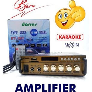 Amplyfier DS 198B Dorras/Amplifier Audio Penguat Suara Full Bass/Amplifier Bluetooth Karaoke Indikat