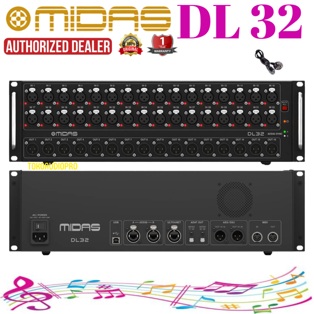 Midas DL32 32-input / 16-output Stage Box Midas DL-32