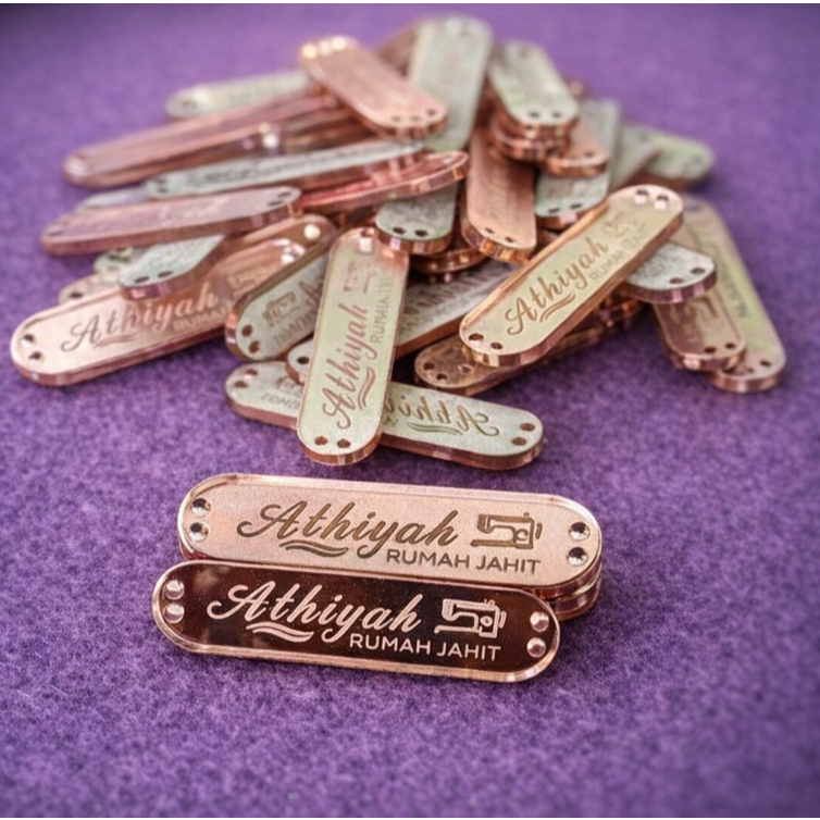 Grosir Label Produk Akrilik Mirror / Label Jilbab Rebranding Hijab / Label Kerudung / Label Hijab / 