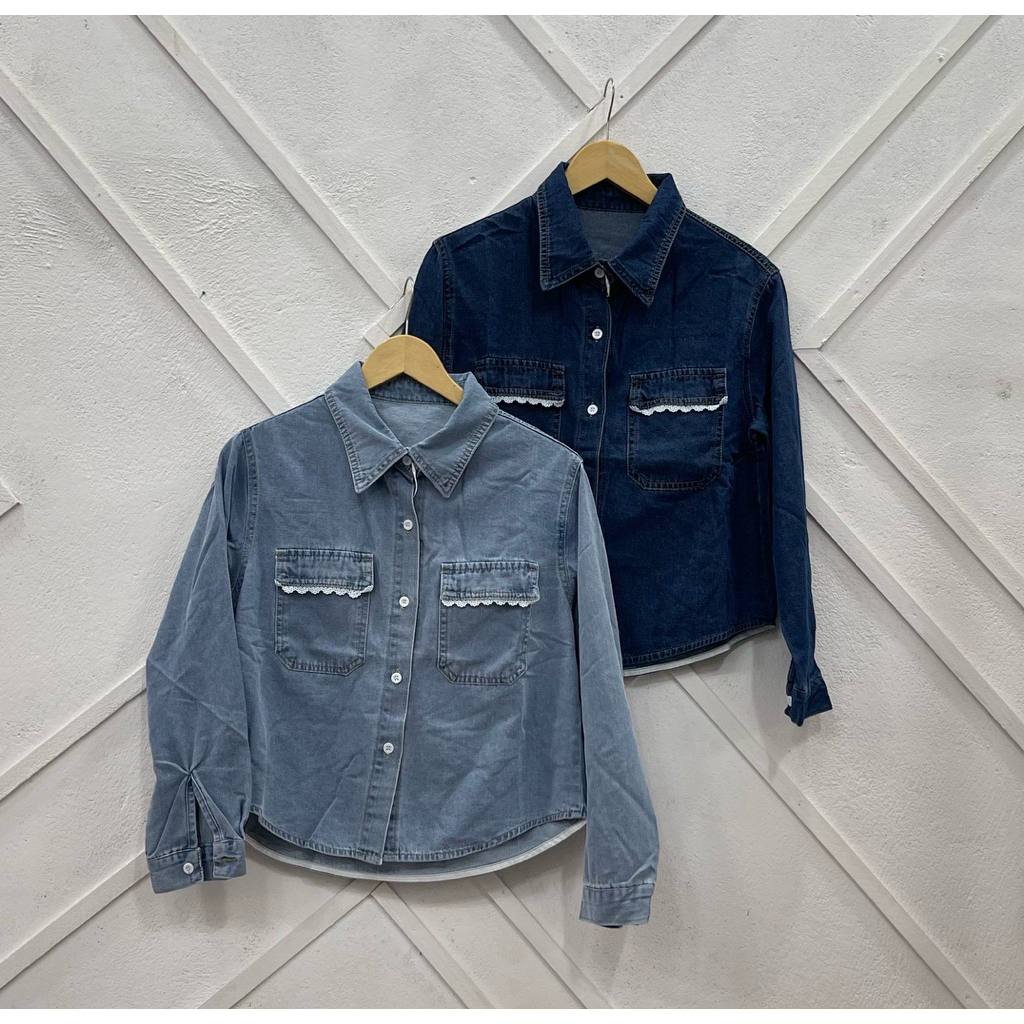 Blus Wanita Bahan Jeans Import