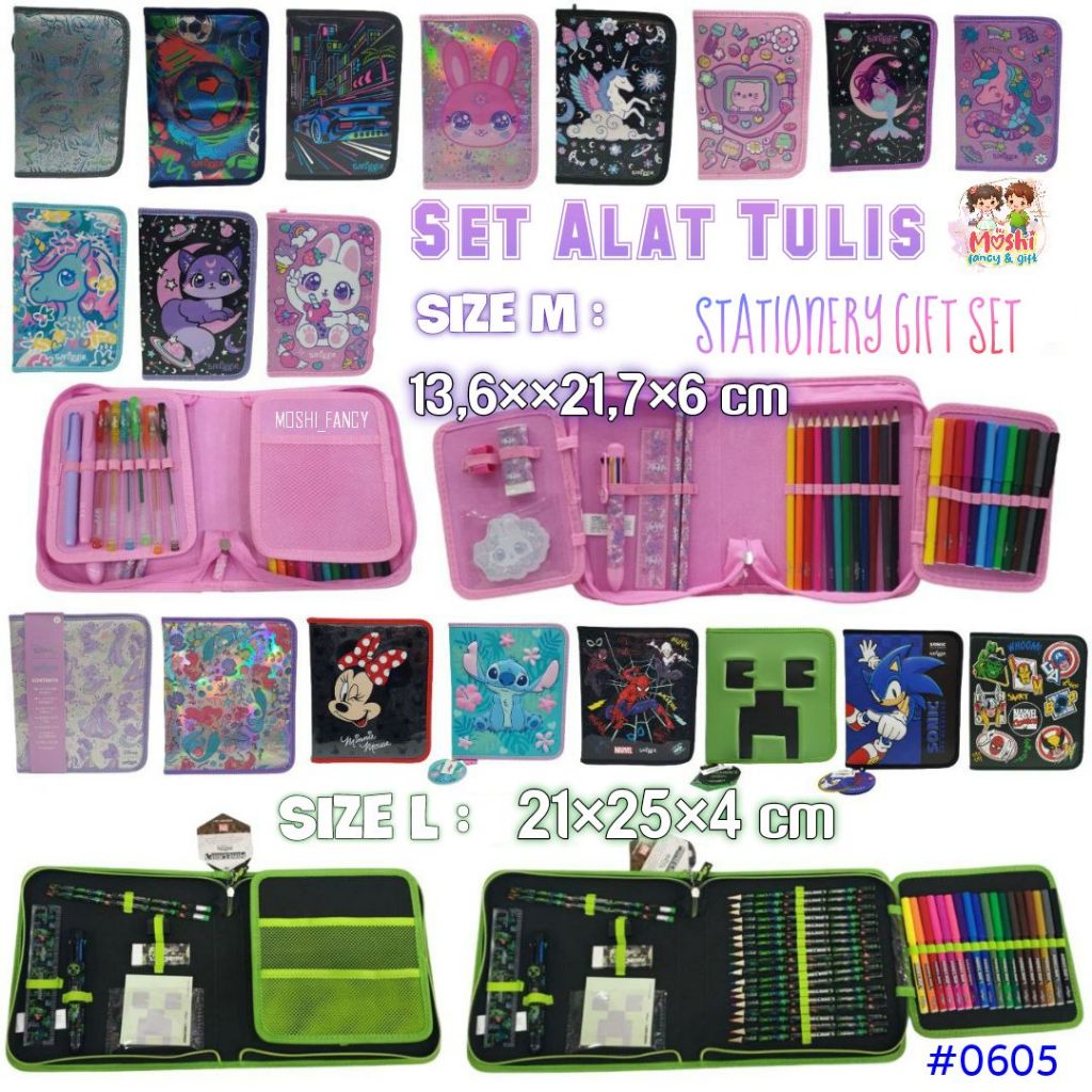 Set Alat Tulis Mewarnai Lengkap Karakter / Pencil Case Set Set Alat Tulis / Alat Tulis Set Anak Pere