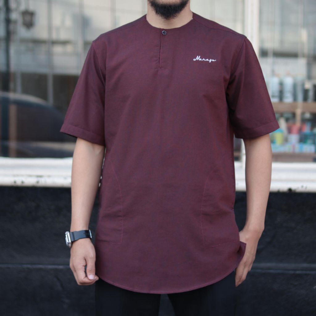 NEW MARAJO BAJU KOKO KURTA PRIA LENGAN PENDEK CASUAL POLOS