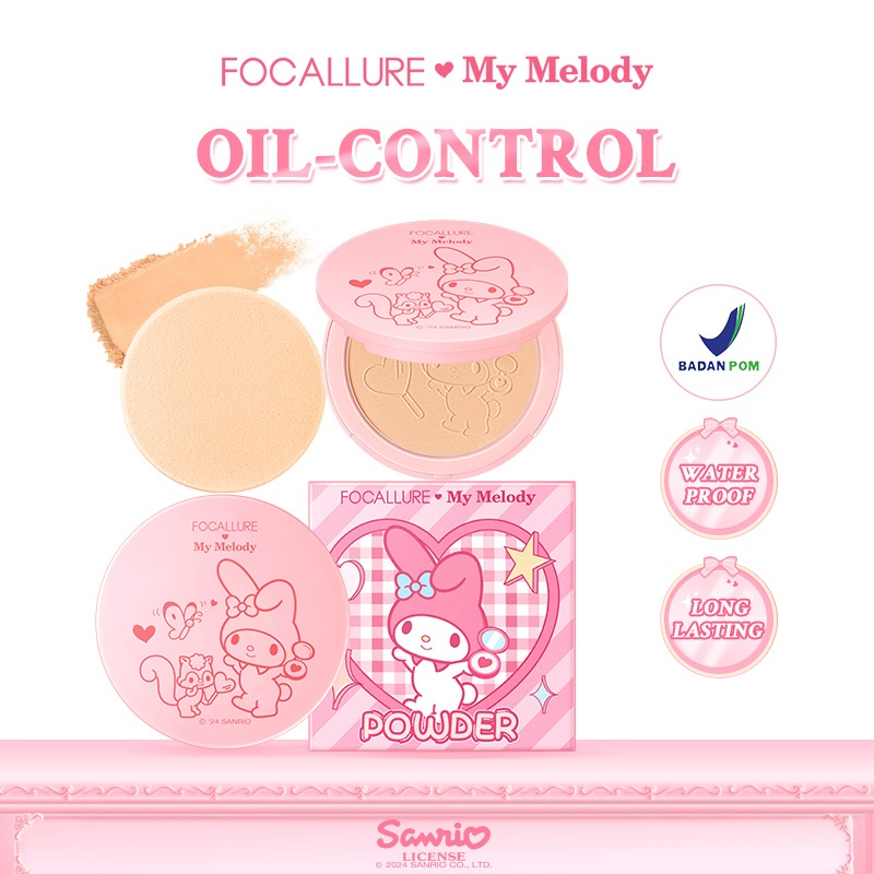 [WAREHOUSE SALE] FOCALLURE X Sanrio Pressed Powder Oil-control Matte #DressUpSlay