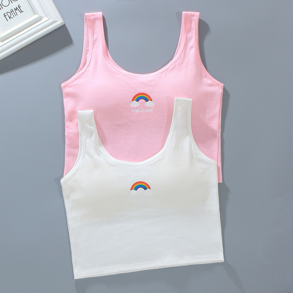 Singlet Busa Rainbow/Singlet Busa Anak Perempuan/Singlet Busa Remaja/Pakaian Dalam Remaja