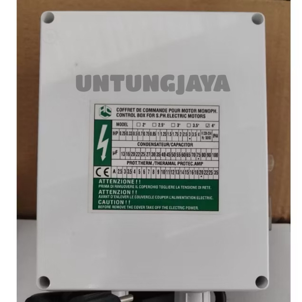 CONTROL BOX HCL POMPA SUBMERSIBLE 4” 3 HP