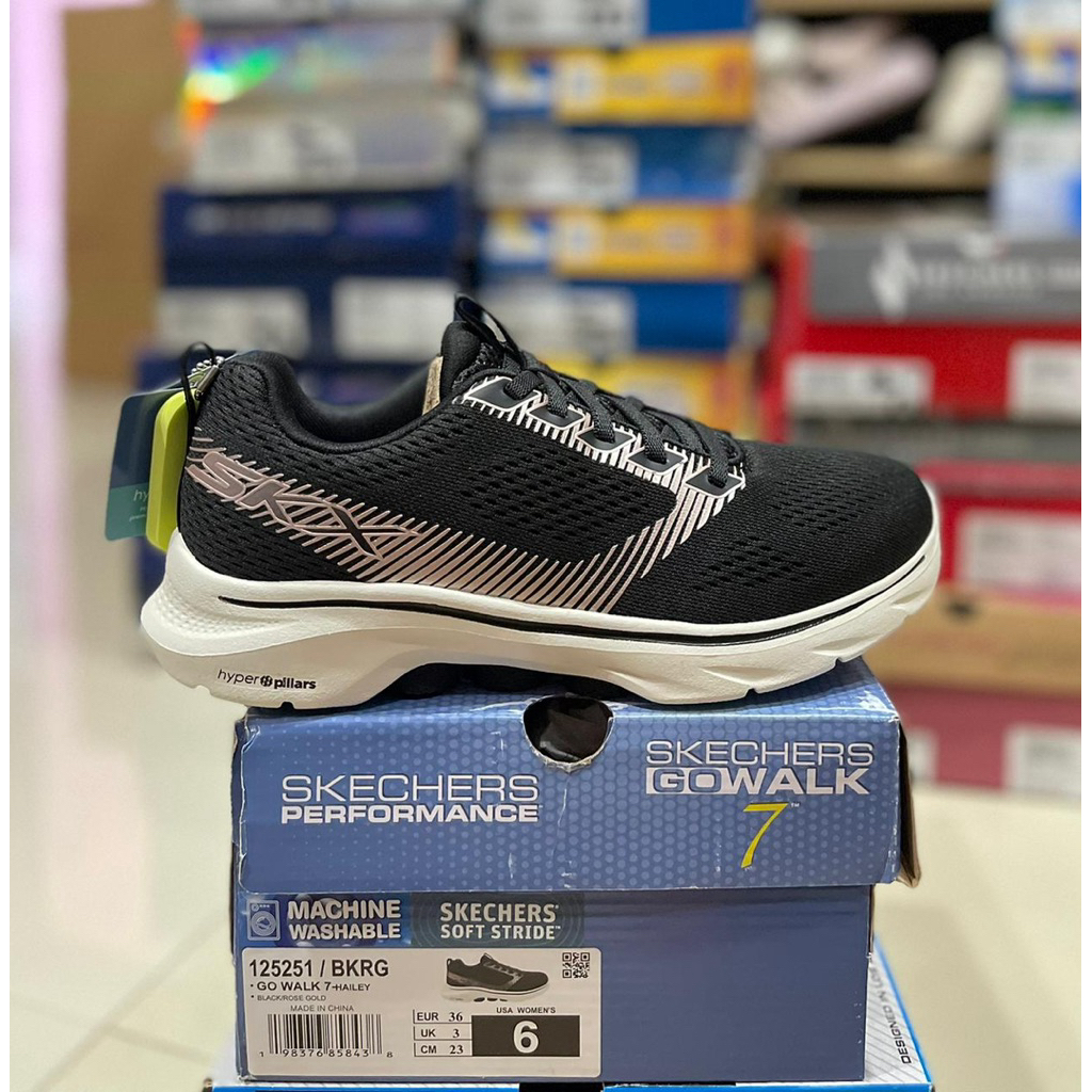 Skechers GO WALK 7 125251 BKRG WANITA   size  36(23cm)(1) >> 37(24cm)(2) >> 37.5(24.5cm)(2) >>38(25c