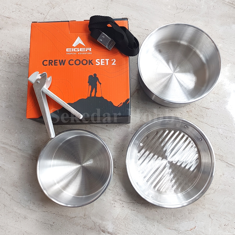 EIGER CREW COOK SET ALAT MASAK CAMPING OUTDOOR ALUMUNIUM COOKING SET
