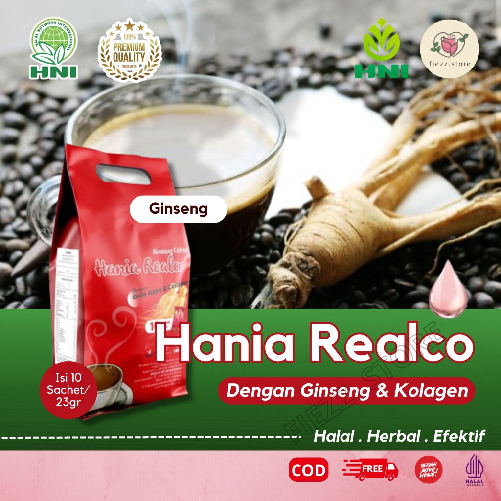 Hania Realco Ginseng Coffee | 10 sachet - HNI HPAI BPOM Kopi Ginseng