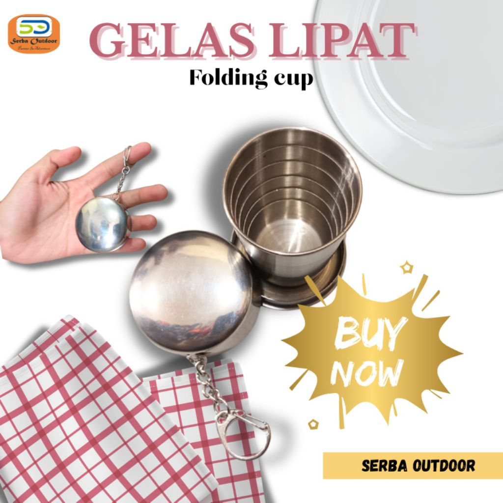Gelas Lipat Stainless Steel - Gelas Lipat Camping