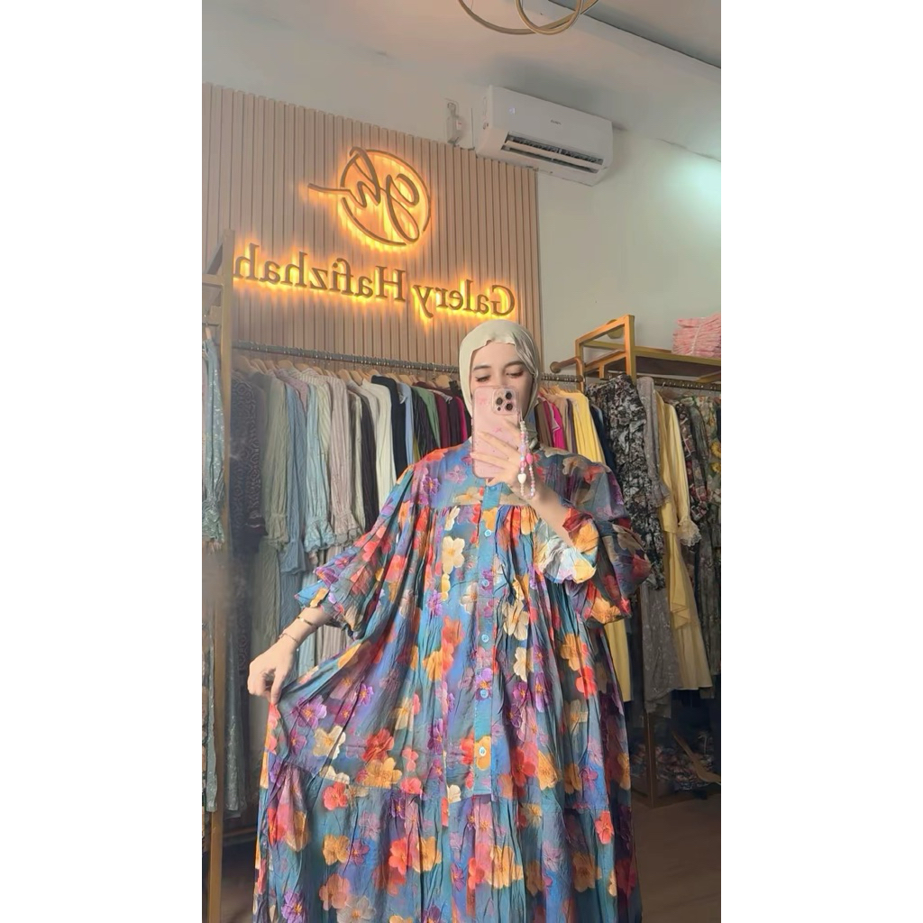 Gamis Dres Lengan Balon ld 120- 140 Panjang 140 By Galery Hafizhah