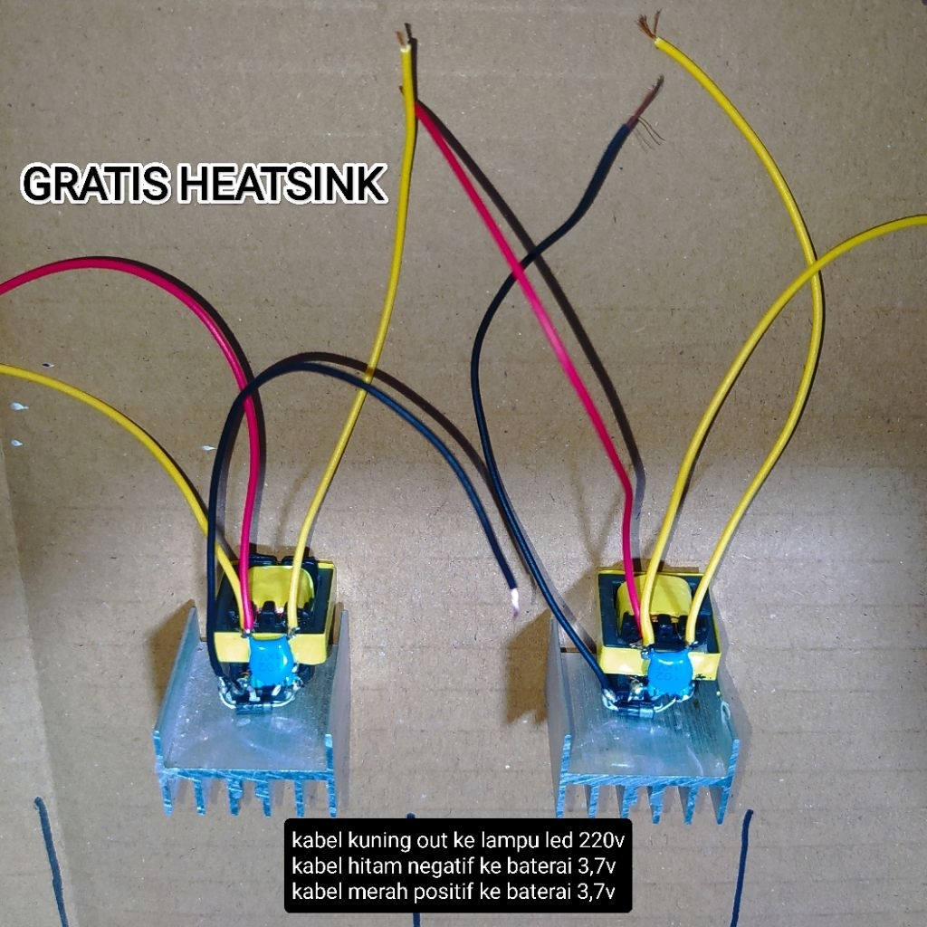 Joule thief modul lampu emergency extra pendingin