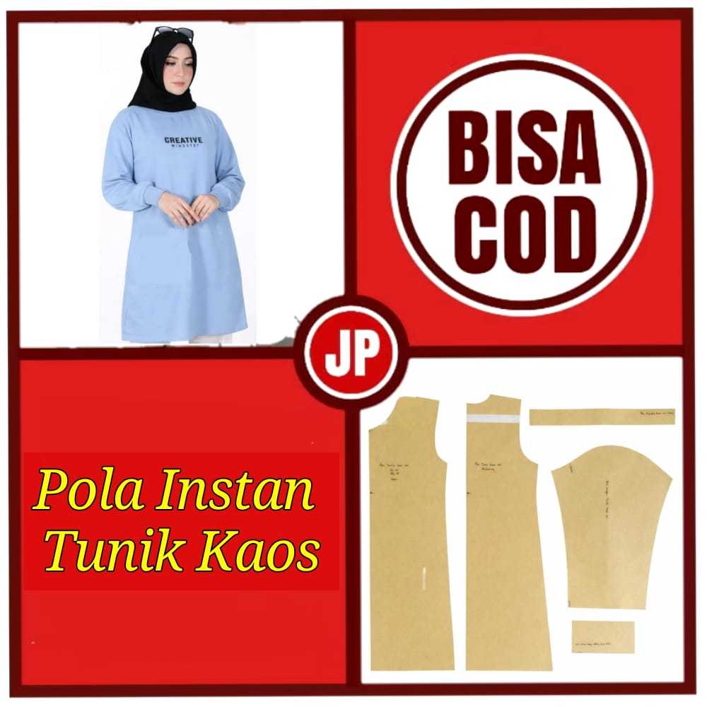 Pola Instan Tunik Kaos/Pola Tunik Kaos/Pola JahitTunik/